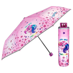 Perletti - Rain Umbrellas - Unicorn Mini Folding Umbrella - 3-6 Yrs - Reflective Safety