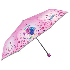 Perletti - Rain Umbrellas - Unicorn Mini Folding Umbrella - 3-6 Yrs - Reflective Safety