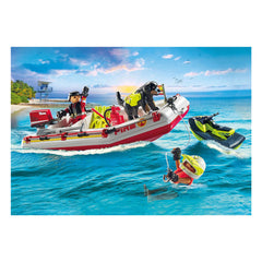 Playmobil Action Heroes Fire Boat With Water Scooter - 71464