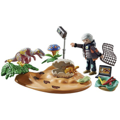 Playmobil Dinos Stegosaurus Nest With Egg Thief - 71526