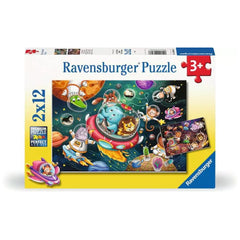 Ravensburger - Tiere im Weltraum - 2x12 Teile - Puzzles