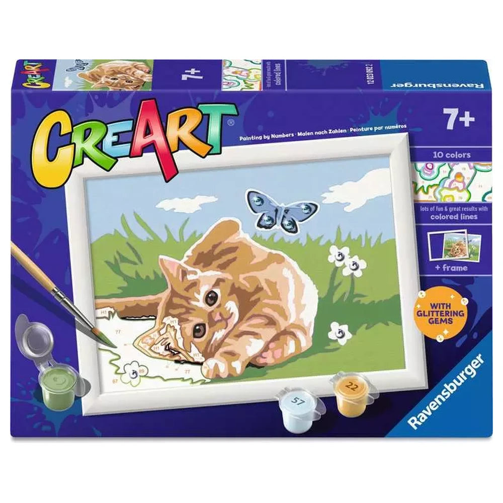 Ravensburger - Arts Crafts - CreArt Joyful Kitten Painting Kit - 7 Years - Educational Play