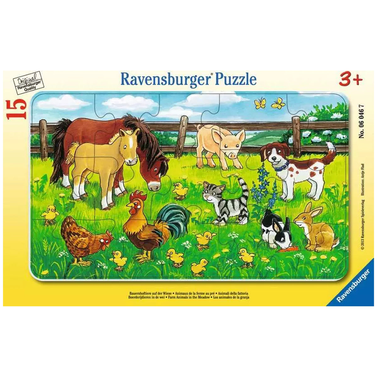Ravensburger - Farm Animals On The Meadow - 15 Pieces - Puzzles