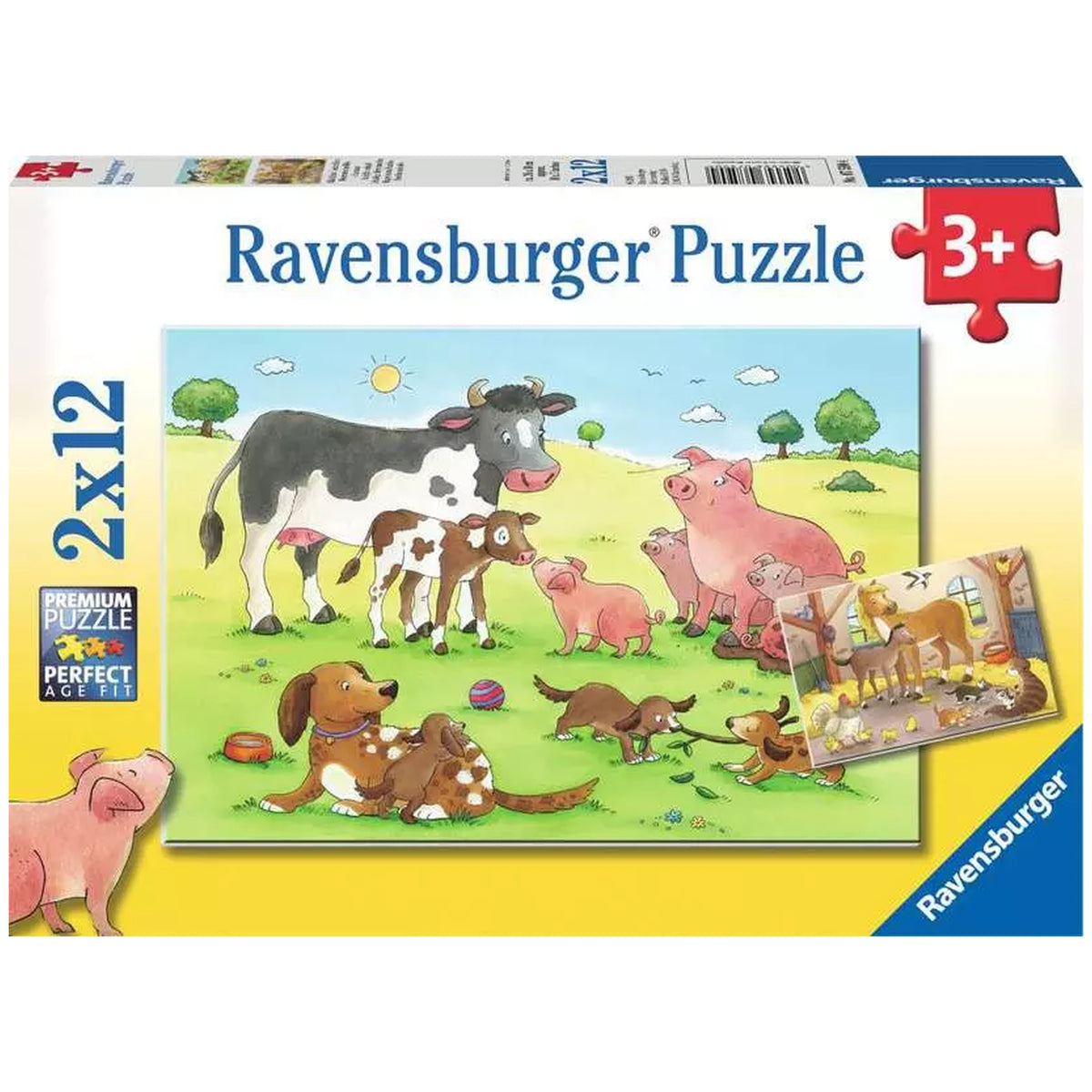 Ravensburger - Joyeuses Familles Animales - 2x12 Pièces - Puzzles