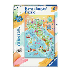 Ravensburger - Italian Peninsula Map - 125 Pieces - Giant Floor Puzzle