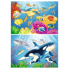 Ravensburger - Puzzles - Kunterbunte Unterwasserwelt - 2x24 Pieces - 4+ Years - Educational Play