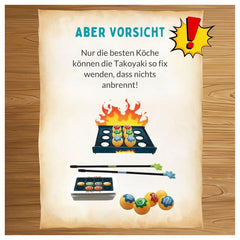 Red Glove - HUCH! - Takoyaki Board Game Ages 6+ - Fast-Paced Real-Time Dexterity & Pattern Matching Family Game for 2-4 Players with Grills and Ball Pieces - RG2419 - International Edition