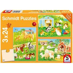 SCHMIDT SPIELE - Meine Bauernhof-Freunde 3x24 Teile Kinderpuzzles - Puzzles