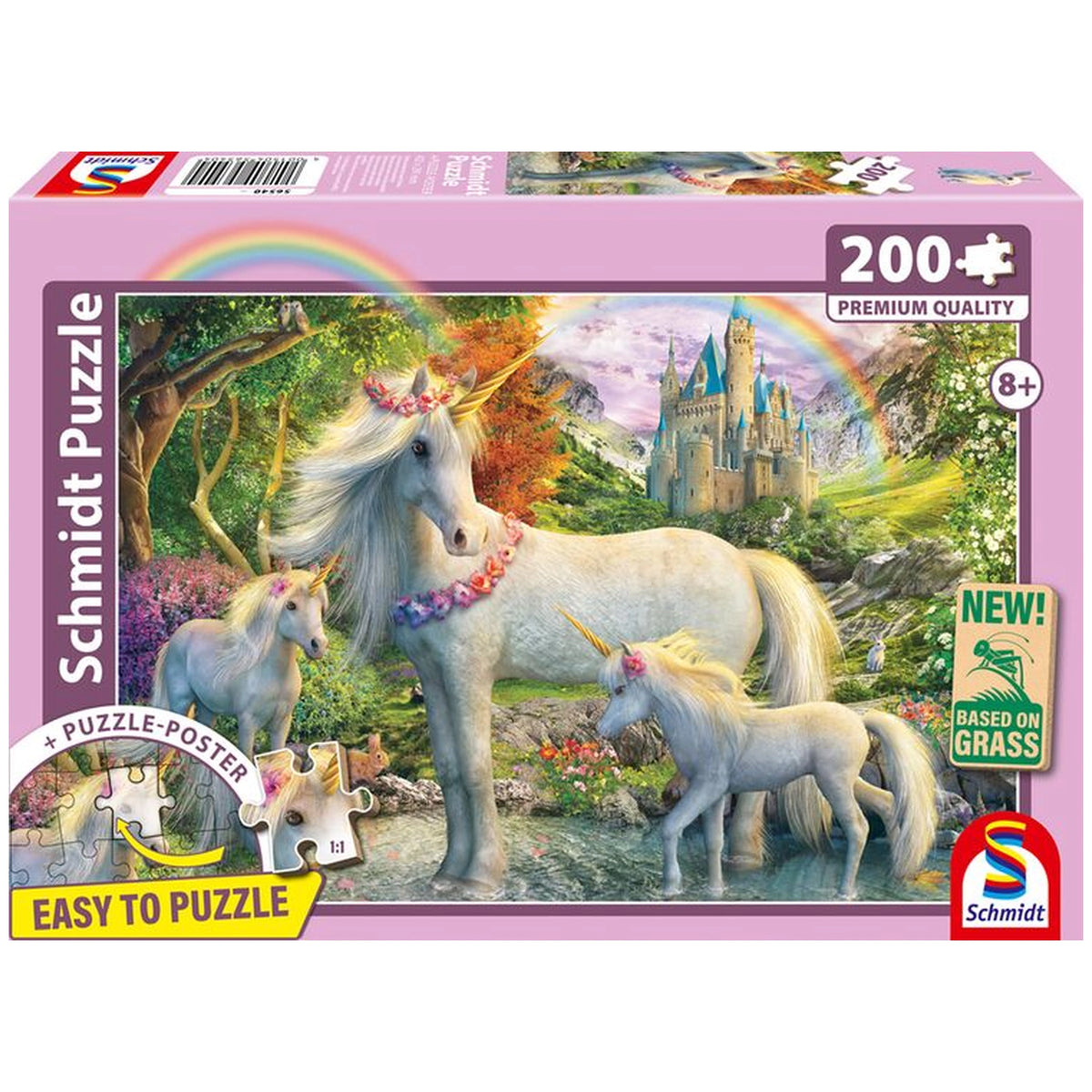 SCHMIDT SPIELE - Einhornstute mit zwei Fohlen 200 Teile Kinderpuzzles - Puzzles
