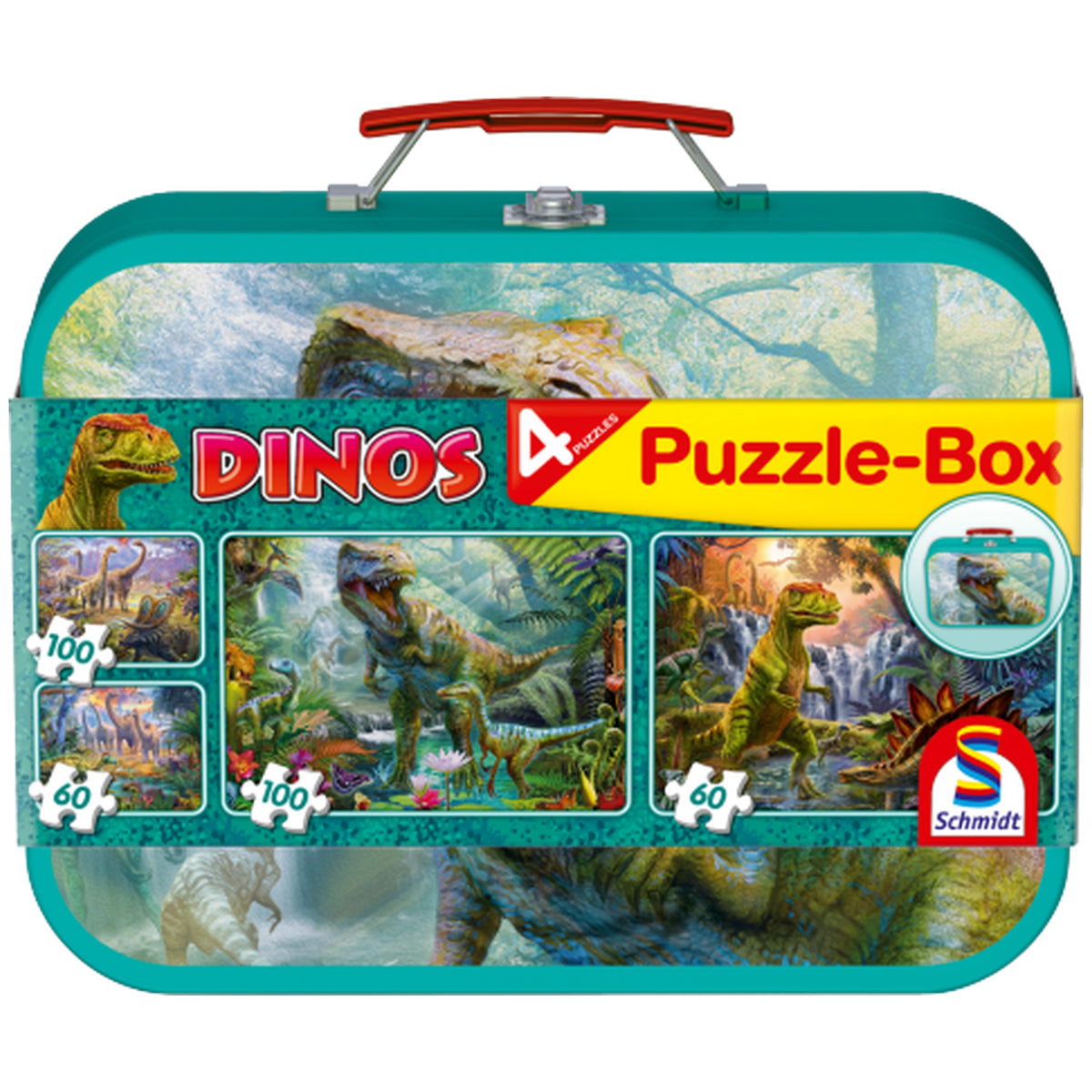 Schmidt Spiele - Dinos, puzzle box in a metal case 100 pieces - puzzles