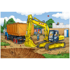 Schmidt Spiele - Excavator 40 Pcs and Siku Play Vehicle - Puzzles
