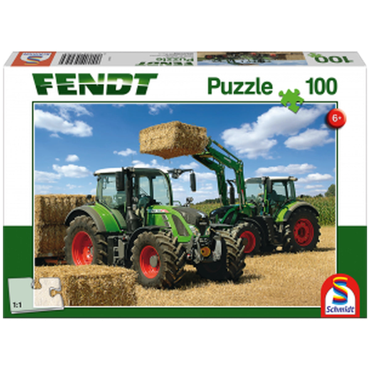 Schmidt Spiele - Fendt 724 Vario, Fendt 716 Vario with front loader Cargo 4x85 100 Pcs - Puzzles