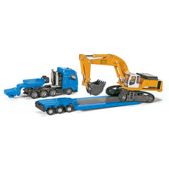 Siku - MAN heavy haulage transporter with Liebherr excavator - Play Vehicles