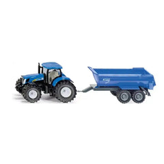 Siku - Play Vehicles - New Holland T7070 Tractor with Tipping Trailer - 3 Years - Durable Metal