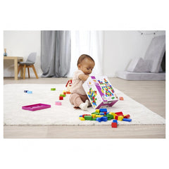 Simba - Sorting & Stacking Toys - Eichhorn Coloured Wooden Blocks Set - 50 Pieces - 12 Months+ - Creative Play