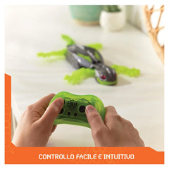Spin Master - HEX BOTS - Remote Controlled Wall-Climbing Gecko Toy for Kids Ages 4 Years+ - Full Function Interactive RC Robotic Creature with LED Eyes, Silicone Tail and USB Rechargeable Battery
