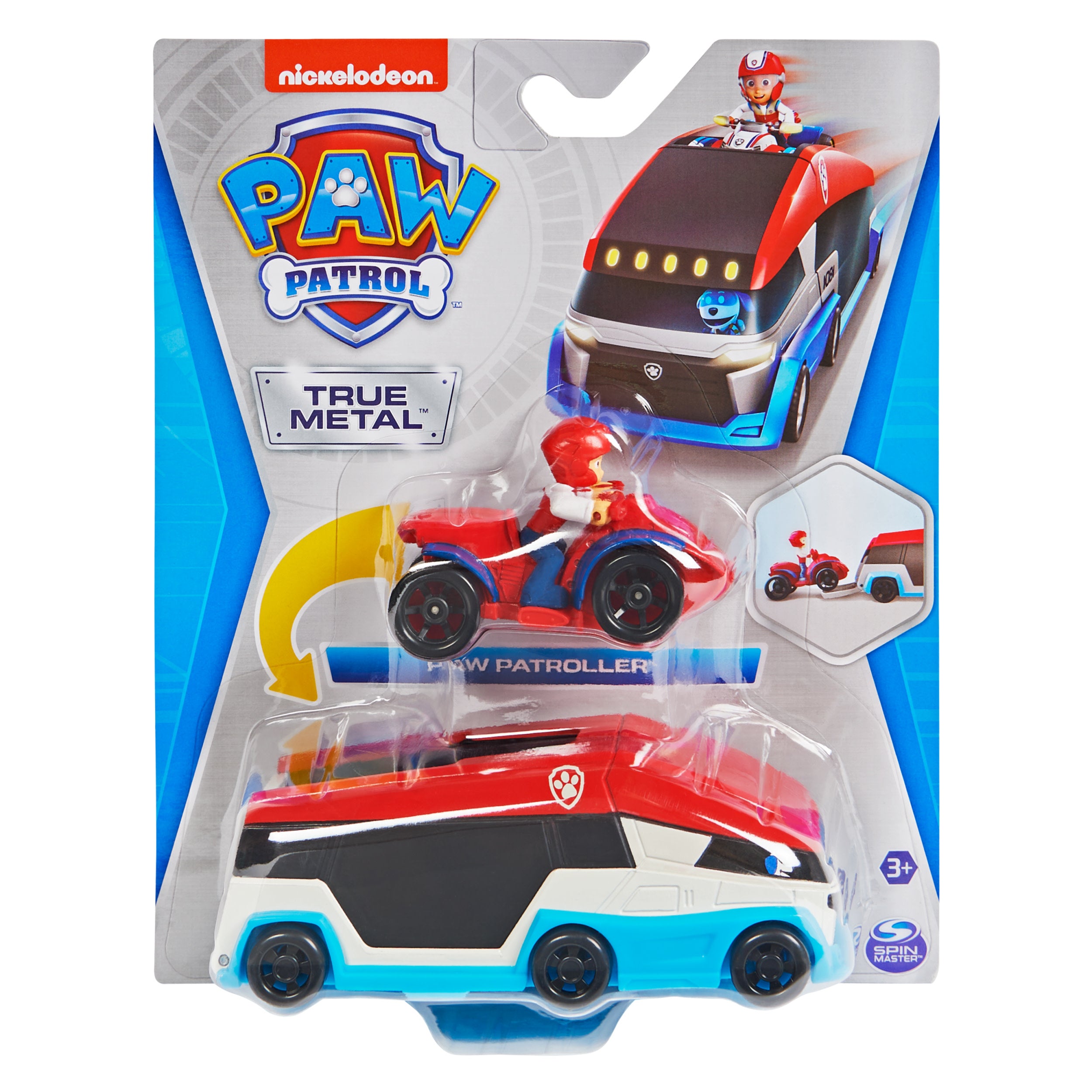 Spin Master - PAW Patrol True Metal PAW Patroller Die-Cast Team Vehicle with 1:55 Scale Ryder ATV Toy Car
