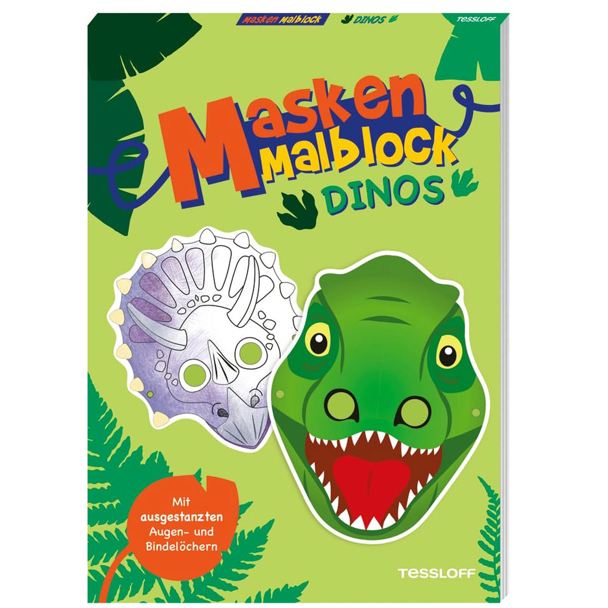 TESSLOFF - Dinosaur Mask Coloring Book - Arts & Crafts - German Edition