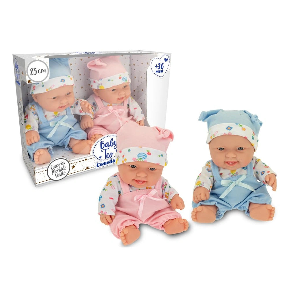 Teorema - Dolls - Baby Teo Gemellini Twin Dolls - Vinyl - 3 Years+ - Role Play