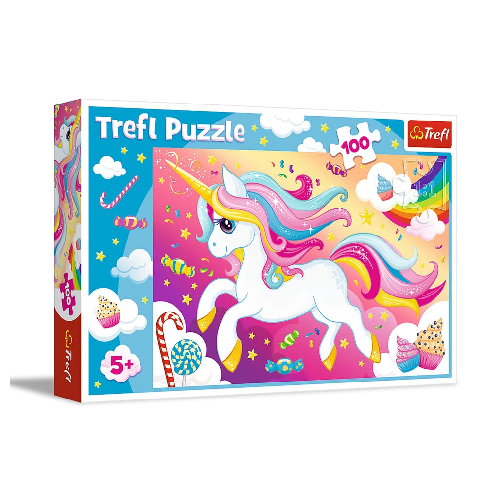 Trefl - 100 Piece Puzzle - Beautiful Unicorn - Puzzles Age +5 - TRF16386
