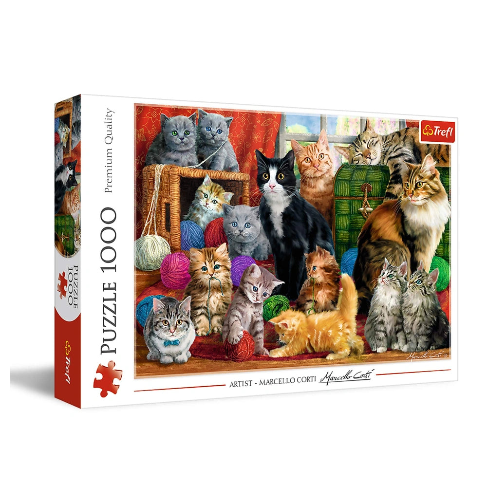 Trefl - 1000 Piece Puzzle - Feline Meeting - Puzzles Age +14 - TRF10555