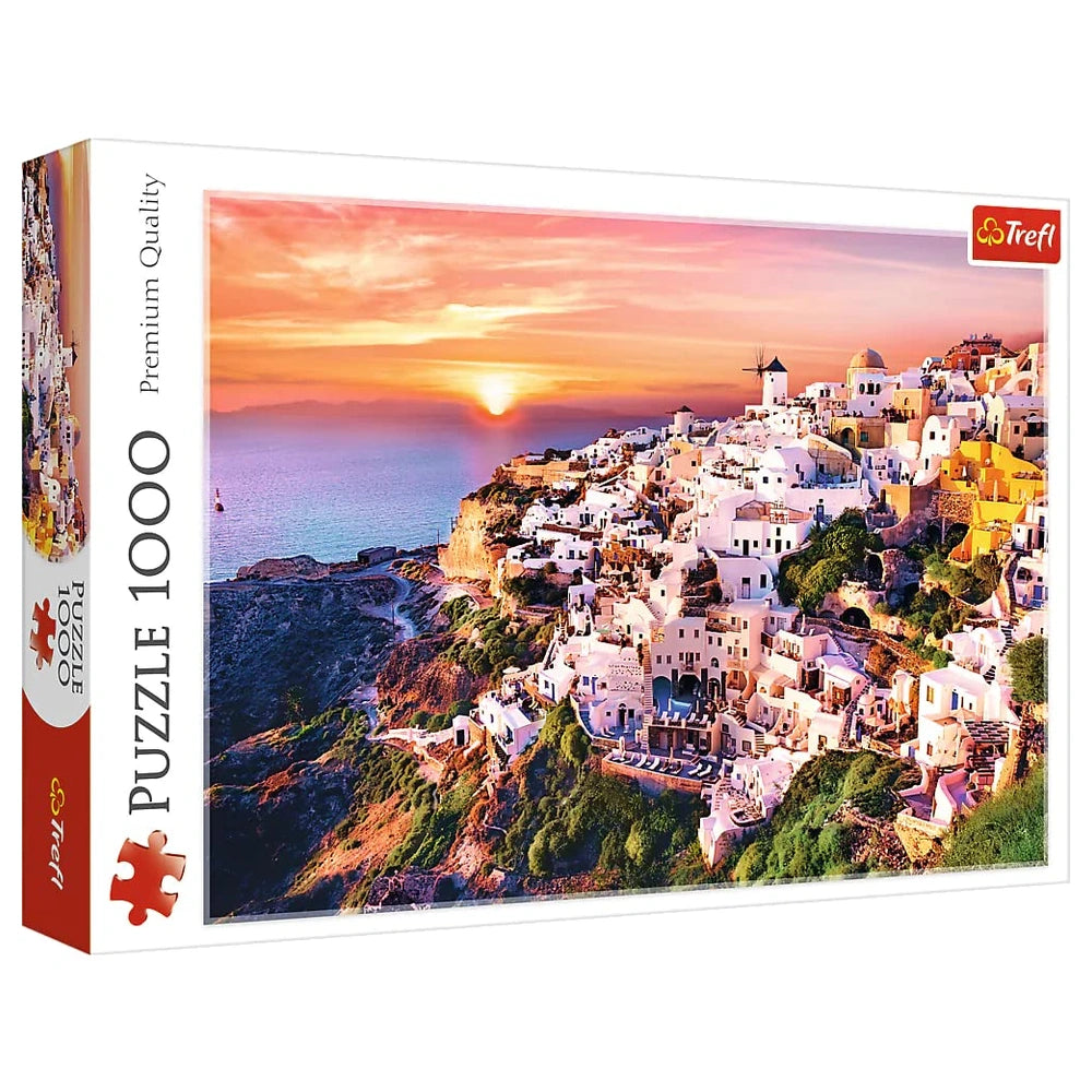 Trefl - Puzzle de 1000 Piezas - Puzzles - +14 - Atardecer sobre Santorini - TRF10435