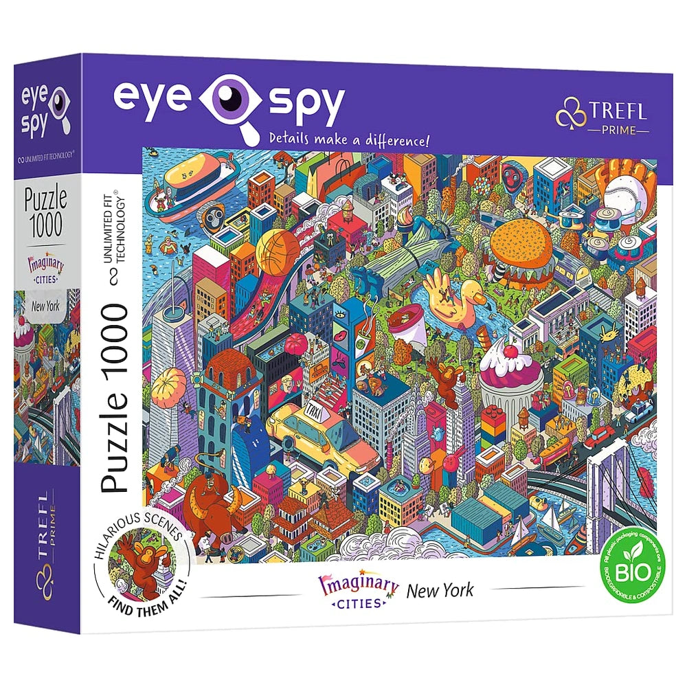 Trefl - 1000 Piece Puzzle UFT EYE - SPY - Imaginary Cities New York, USA - Puzzles Age +14 - TRF10708
