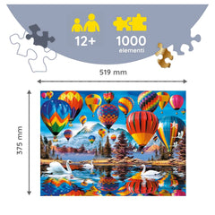 Trefl - 1000 Piece Puzzle - Woodcraft Colorful Balloons - Puzzles Age +14 - TRF20143