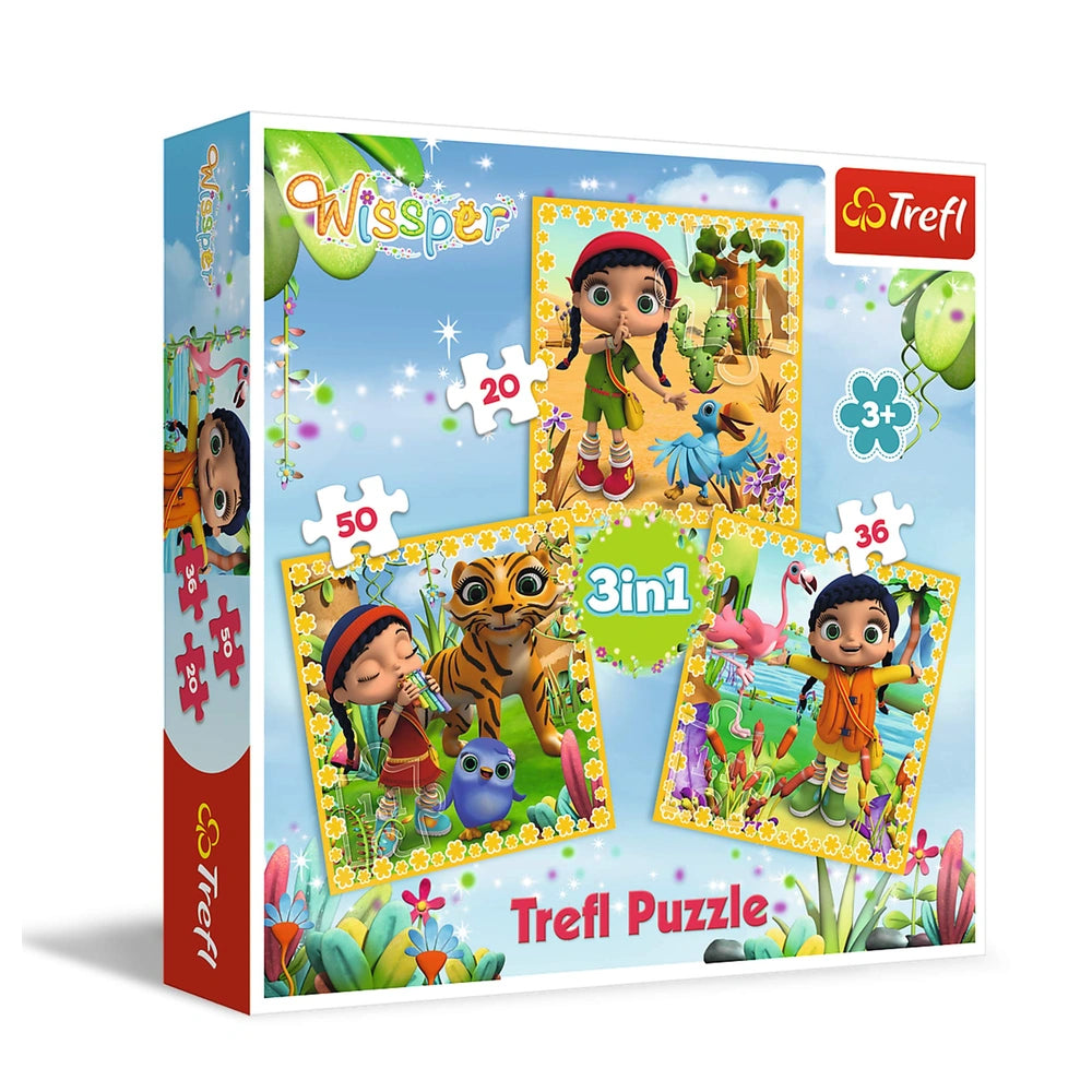 Trefl - 3 Puzzels in 1 - Wissper Een Fantastische Reis - Puzzels - +3 - TRF34834