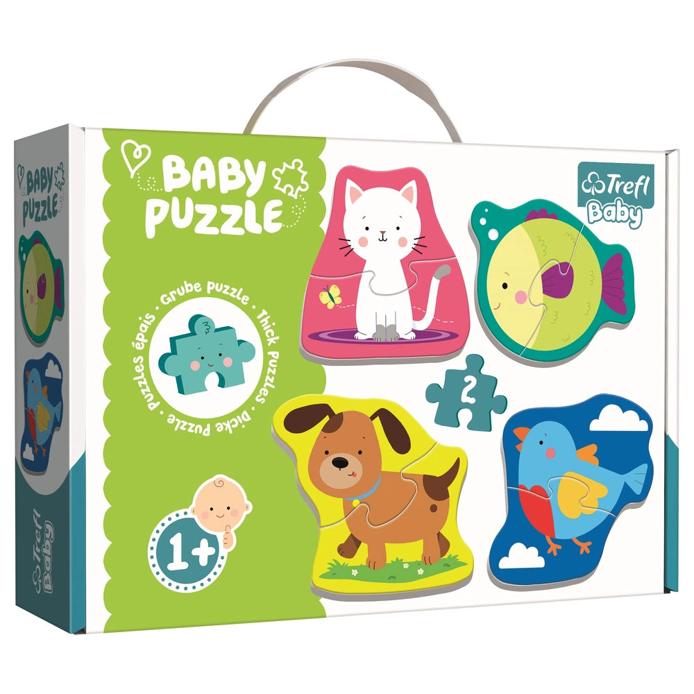 Trefl - 4 Puzzles in 1 Shaped - Baby Classic Animals - Puzzles Age +1 - TRF36074