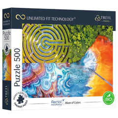 Trefl - 500 Piece Puzzle UFT - Aerial Mindblow Maze of Colors - Puzzles Age +12 - TRF37460