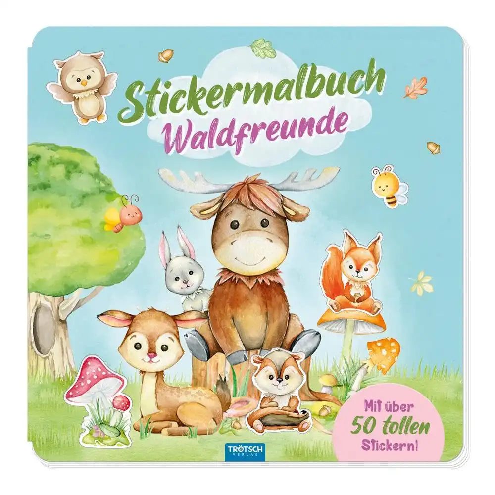 Trötsch Verlag - Bücher - Stickermalbuch Waldfreunde - Waldtiere - 3+ Jahre - Kreatives Spielen