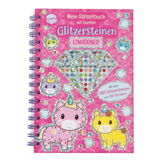 ARENA Glittering Puzzle Book features a pink cover with a diamond illustration, 300 glitter stones, and 100 colorful stickers