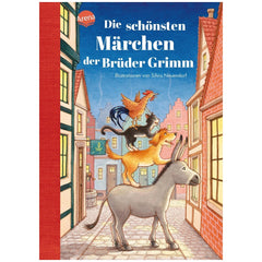 ARENA - Story Treasure with 25 Fairy Tales by Brothers Grimm features a colorful, whimsical book cover illustration.