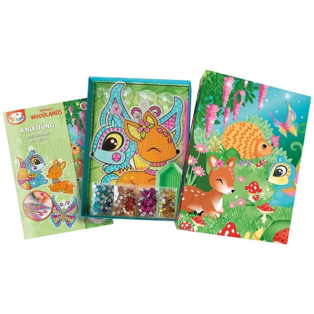 ARTISTA Glitter Window Picture kit with beads and fairy tale book for creative arts and crafts projects.