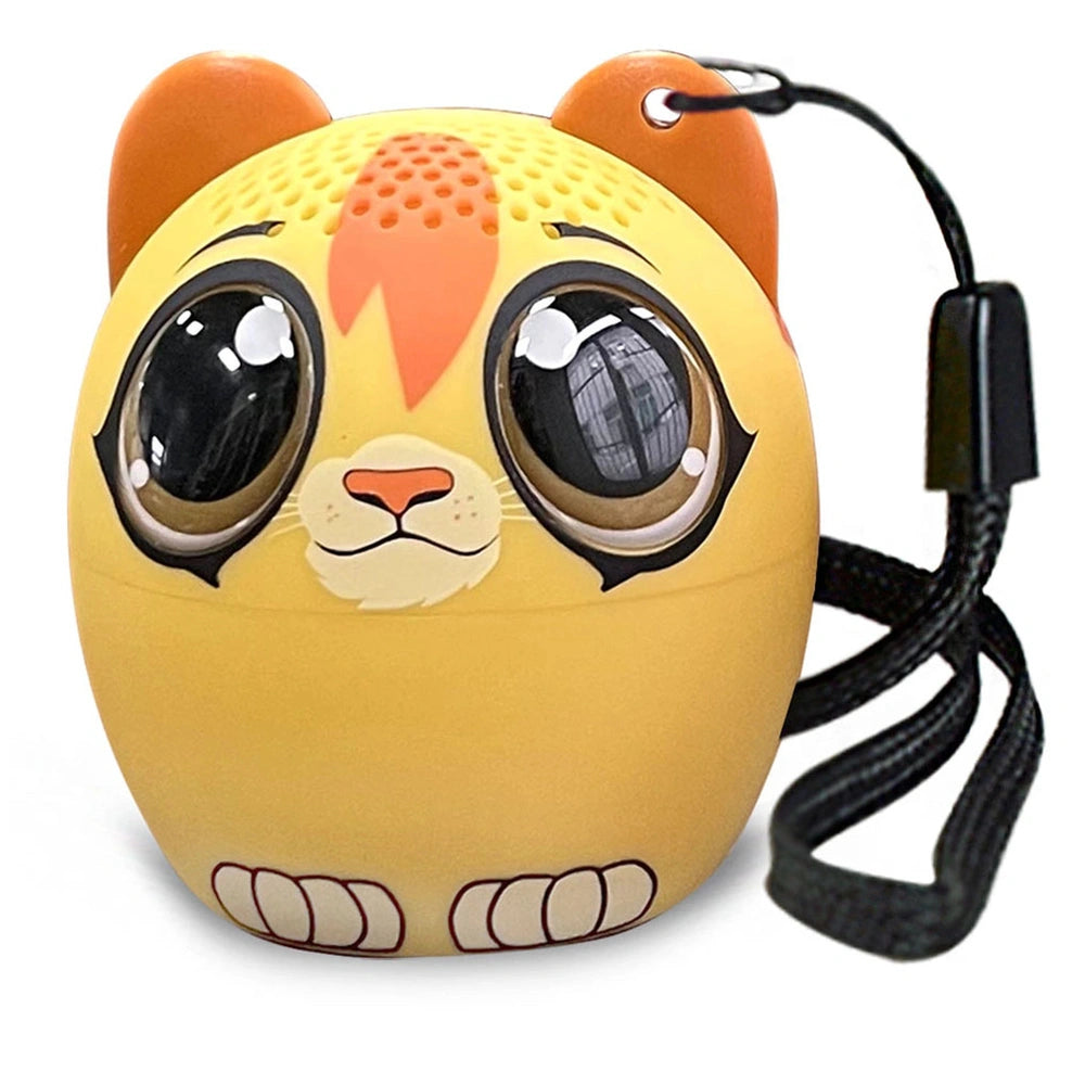 Bontempi Mini Wireless Speakers feature a yellow cat design with glossy orange ears, paws, and tail, and black eyes.