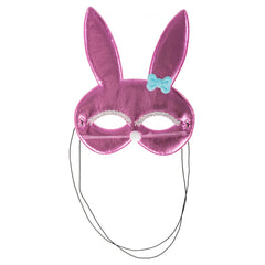 Carnival Toys - Metal Pink Rabbit Fabric Mask For Fun Dress Up And Imaginative Play - Pretend Professions And Role Playing