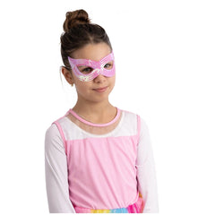 Carnival Toys - Sparkling Pink Sequin Fabric Mask For Dress Up Fun - Pretend Professions And Role Playing