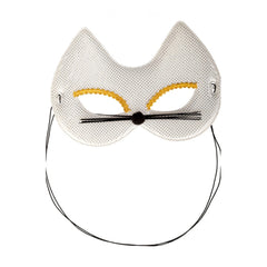 Carnival Toys - White Cat Fabric Mask For Kids Perfect For Dress Up And Imaginative Play - Pretend Professions And Role Playing