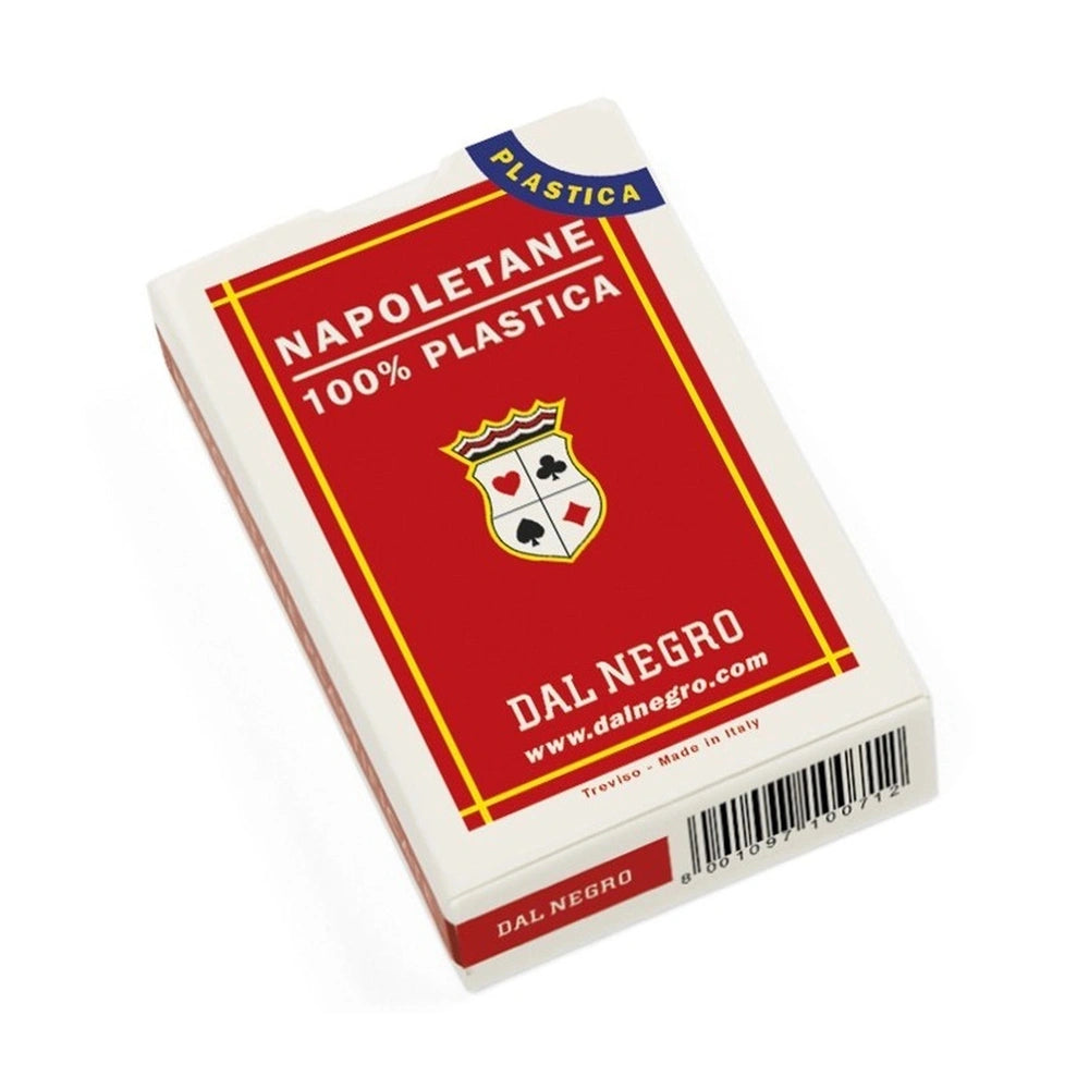 Dal Negro Neapolitan Pro Cards N.82 in red matte cardboard packaging with clear window, featuring white and yellow printed te