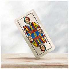 Dal Negro Trevisane Pro Cards N.114 in red case, featuring a colorful playing card with a crowned man holding a scepter.