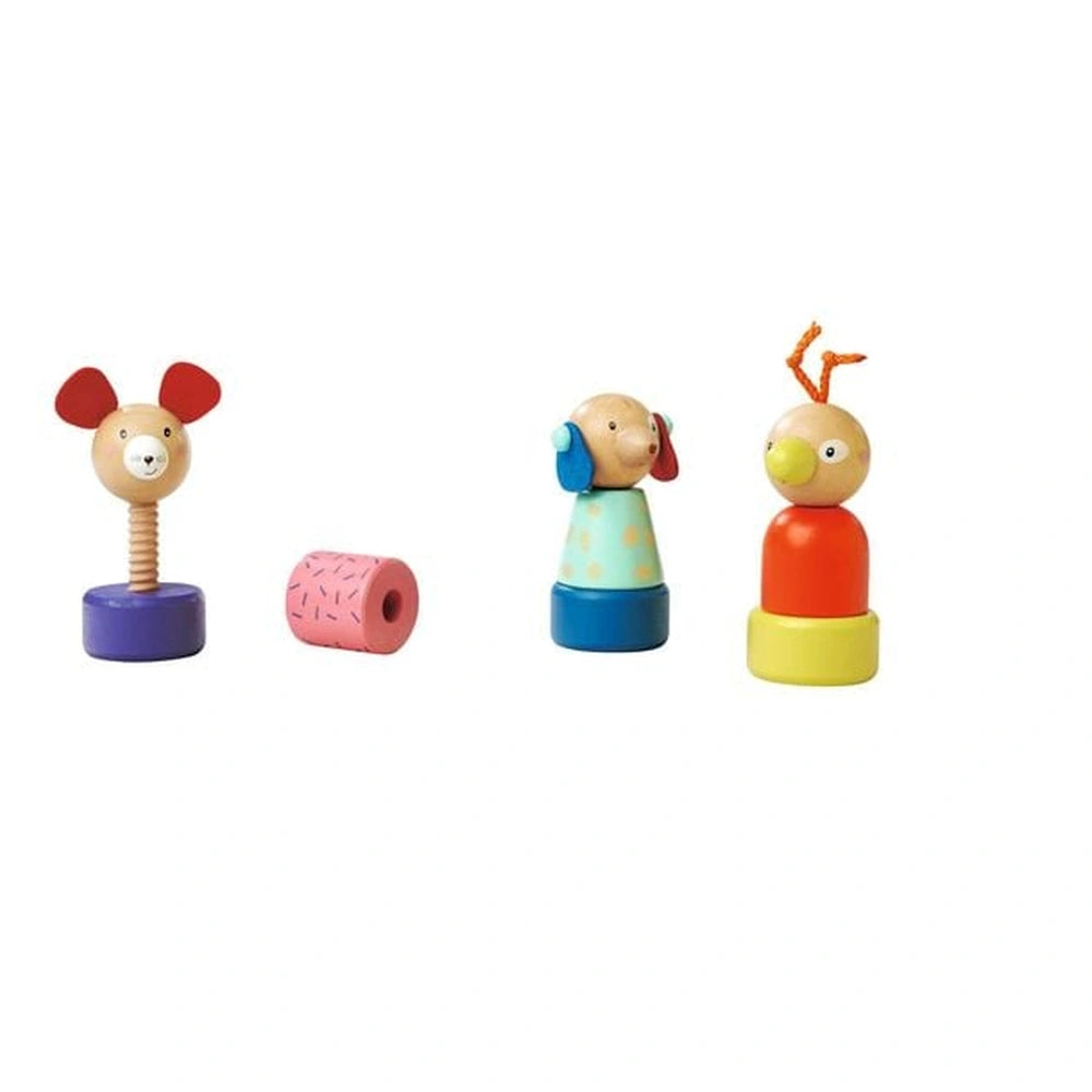 Eichhorn Screw Figures Game features colorful animal-shaped toys for educational play, enhancing fine motor skills in childre