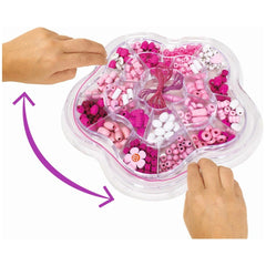 Eichhorn wooden bead set with 275 colorful crafting pieces displayed in a clear tray, perfect for creative projects.