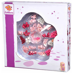 Eichhorn wooden bead set box featuring 275 colorful beads and craft components, ideal for childrens arts and crafts activitie