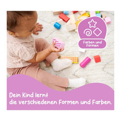 Eichhorn - Holzbausteine im Eimer. 50 Stück. - Sortier- und Stapelspielzeug