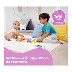 Eichhorn - Holzbausteine im Eimer. 50 Stück. - Sortier- und Stapelspielzeug