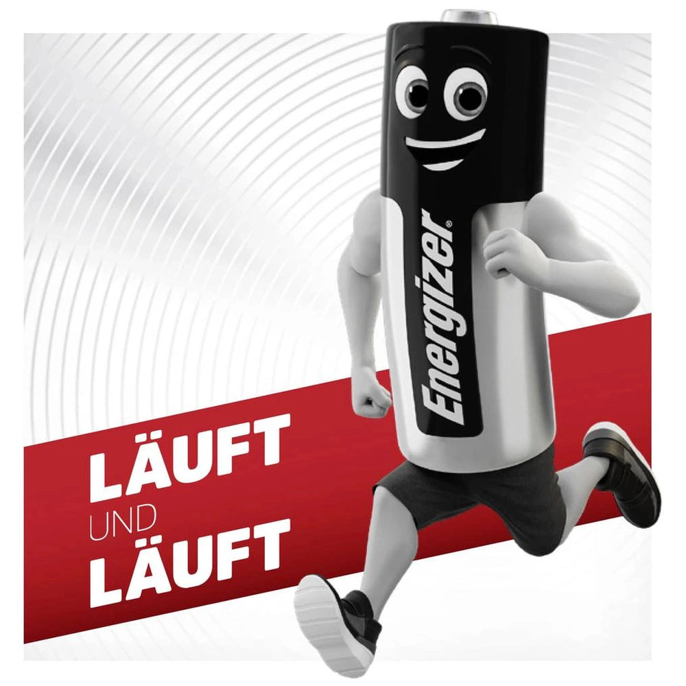 Energizer Button Cell CR2 016 3V battery features a glossy black and white design with a smiling face and playful shorts.