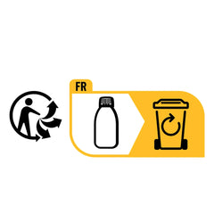 EULENSPIEGEL Profi-Aqua-Liquid-Black makeup bottle on a white background, featuring a black trash can and recycling symbol.
