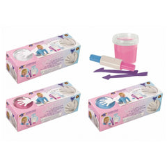 Feuchtmann Infant Art Impression Basic Pack features a pink cardboard box with a transparent window, blue bottle cap, white h