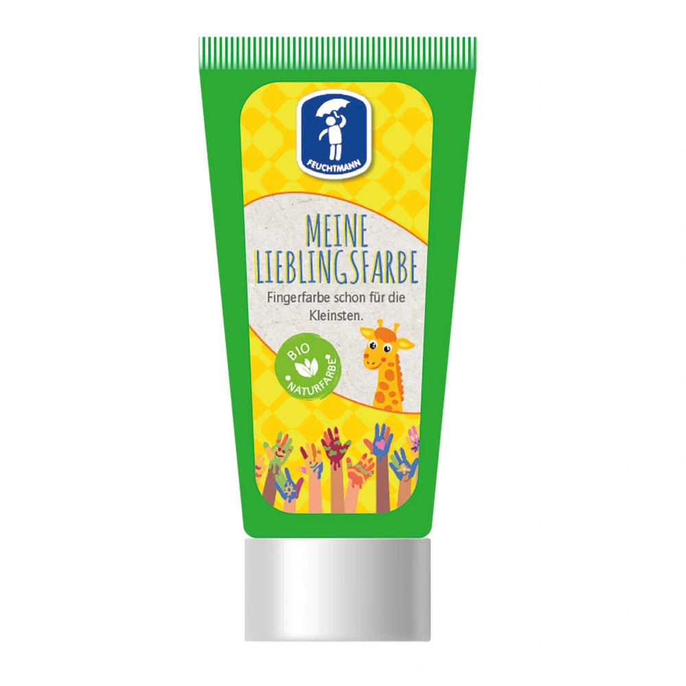 Feuchtmann My Favorite Color pack features six 75g tubes with a yellow background, giraffe image, and green-blue text.